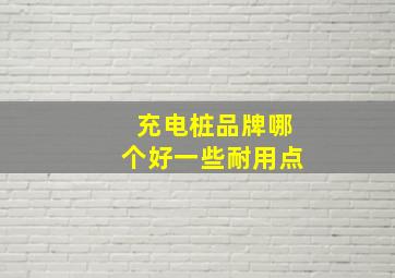 充电桩品牌哪个好一些耐用点