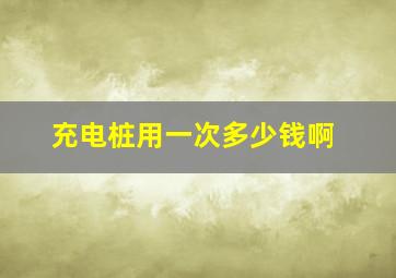 充电桩用一次多少钱啊