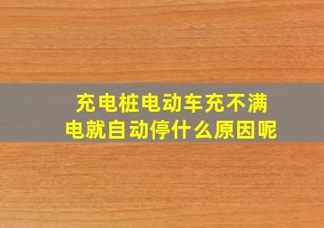 充电桩电动车充不满电就自动停什么原因呢