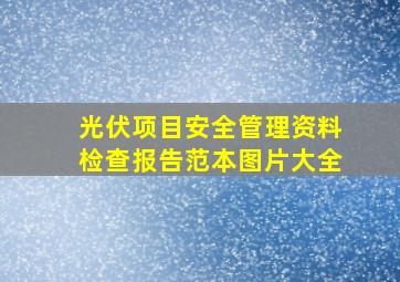 光伏项目安全管理资料检查报告范本图片大全