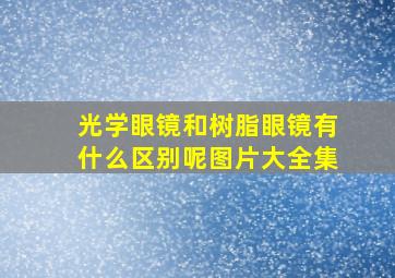 光学眼镜和树脂眼镜有什么区别呢图片大全集