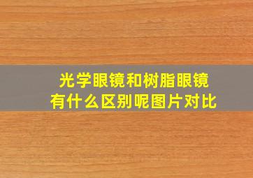 光学眼镜和树脂眼镜有什么区别呢图片对比