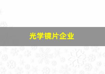 光学镜片企业