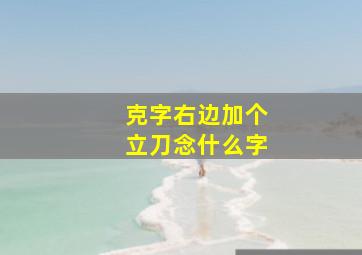 克字右边加个立刀念什么字