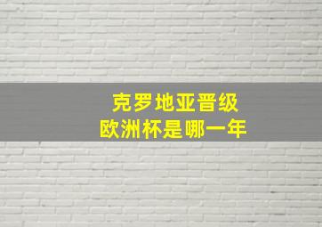 克罗地亚晋级欧洲杯是哪一年