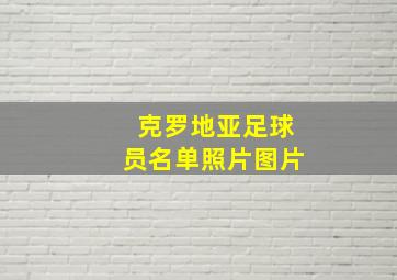 克罗地亚足球员名单照片图片