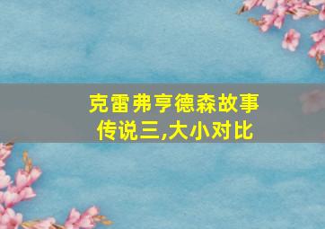 克雷弗亨德森故事传说三,大小对比