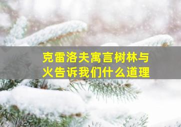 克雷洛夫寓言树林与火告诉我们什么道理