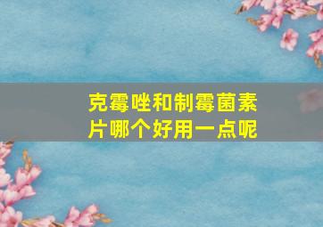 克霉唑和制霉菌素片哪个好用一点呢