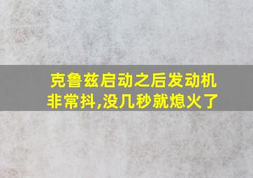 克鲁兹启动之后发动机非常抖,没几秒就熄火了