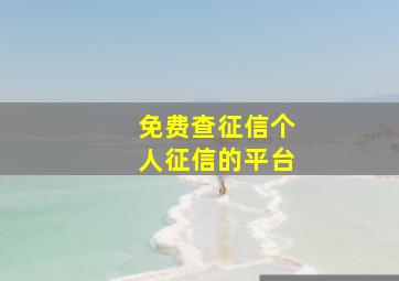 免费查征信个人征信的平台