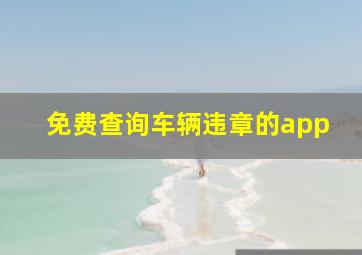 免费查询车辆违章的app