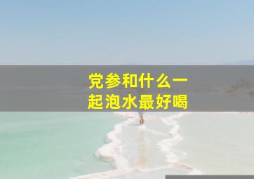 党参和什么一起泡水最好喝