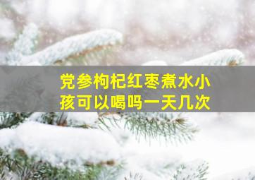 党参枸杞红枣煮水小孩可以喝吗一天几次