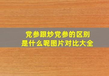 党参跟炒党参的区别是什么呢图片对比大全