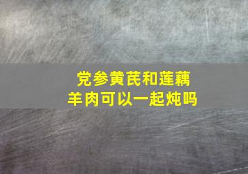 党参黄芪和莲藕羊肉可以一起炖吗