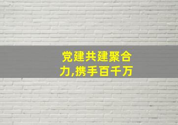 党建共建聚合力,携手百千万