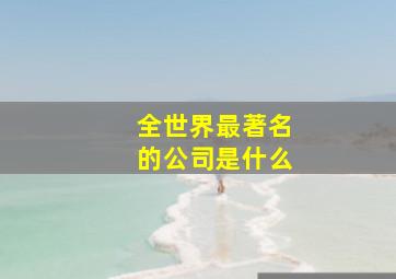 全世界最著名的公司是什么