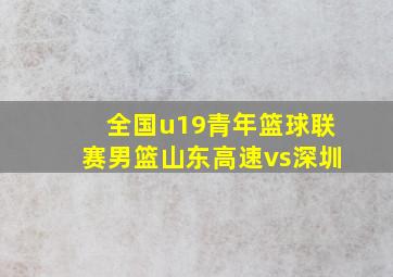 全国u19青年篮球联赛男篮山东高速vs深圳