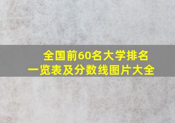 全国前60名大学排名一览表及分数线图片大全