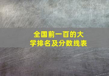 全国前一百的大学排名及分数线表