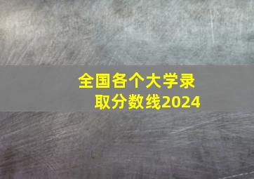 全国各个大学录取分数线2024