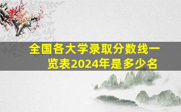 全国各大学录取分数线一览表2024年是多少名