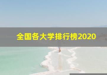 全国各大学排行榜2020