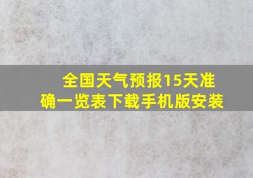 全国天气预报15天准确一览表下载手机版安装