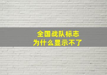 全国战队标志为什么显示不了