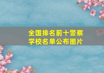 全国排名前十警察学校名单公布图片