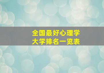 全国最好心理学大学排名一览表