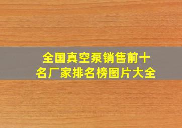 全国真空泵销售前十名厂家排名榜图片大全