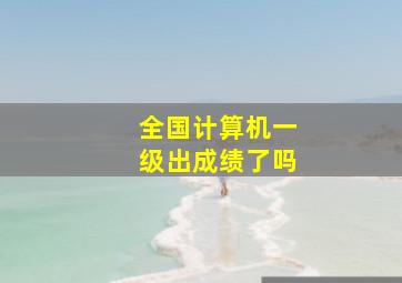 全国计算机一级出成绩了吗