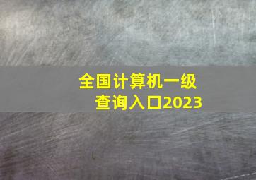 全国计算机一级查询入口2023