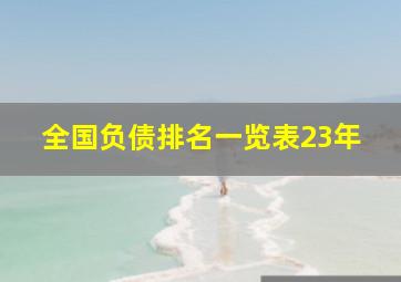 全国负债排名一览表23年