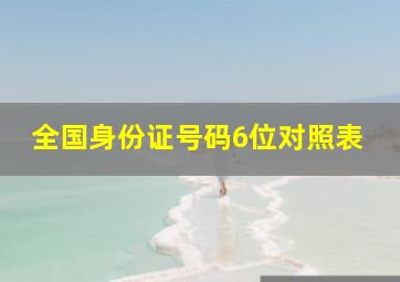 全国身份证号码6位对照表