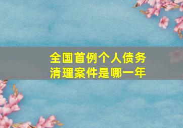 全国首例个人债务清理案件是哪一年