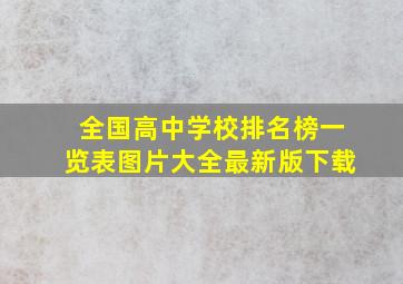 全国高中学校排名榜一览表图片大全最新版下载