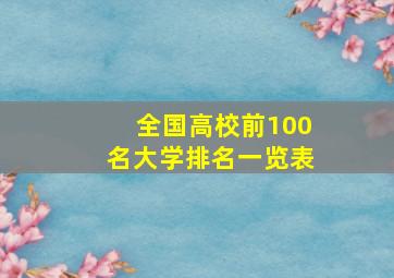 全国高校前100名大学排名一览表