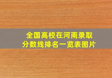 全国高校在河南录取分数线排名一览表图片