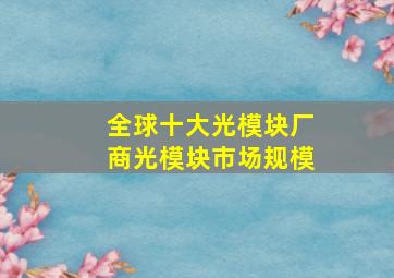 全球十大光模块厂商光模块市场规模