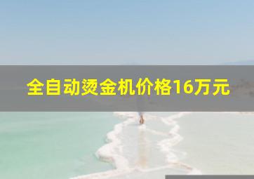 全自动烫金机价格16万元