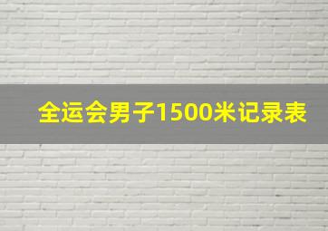 全运会男子1500米记录表