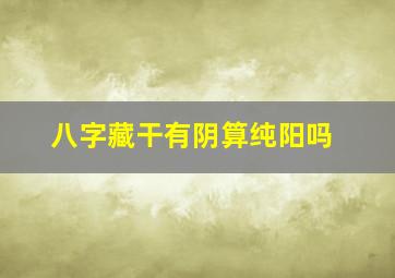 八字藏干有阴算纯阳吗