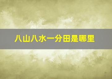 八山八水一分田是哪里