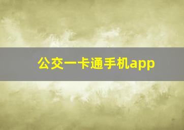 公交一卡通手机app