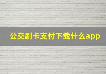 公交刷卡支付下载什么app