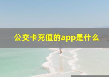 公交卡充值的app是什么