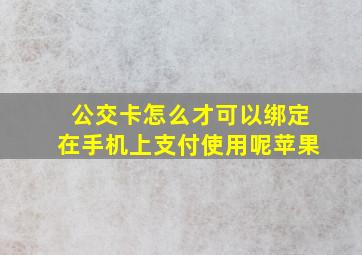 公交卡怎么才可以绑定在手机上支付使用呢苹果